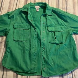 “If it Were Me” Green Button Down Jacket - Size Small